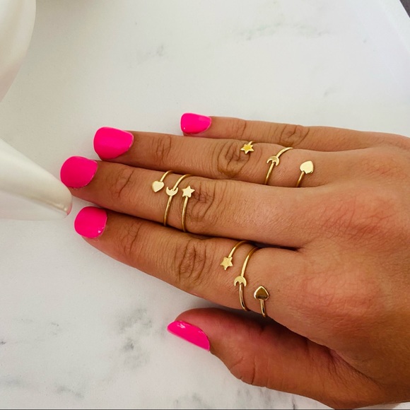 Adjustable Star Moon and Heart Ring - Picture 3 of 10